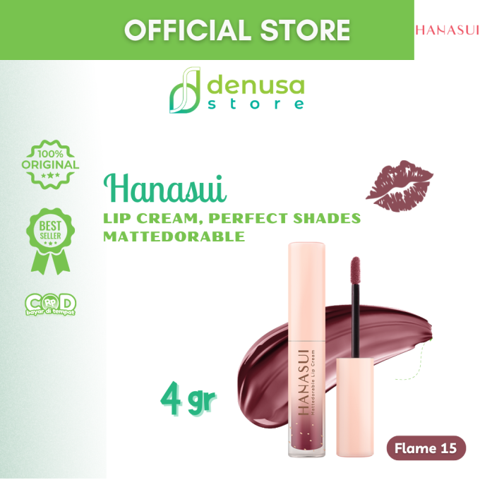 HANASUI Mattedorable Lip Cream 15 Flame 4 g