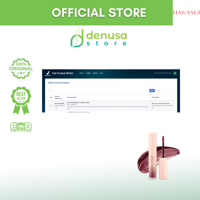 HANASUI Mattedorable Lip Cream 15 Flame 4 g