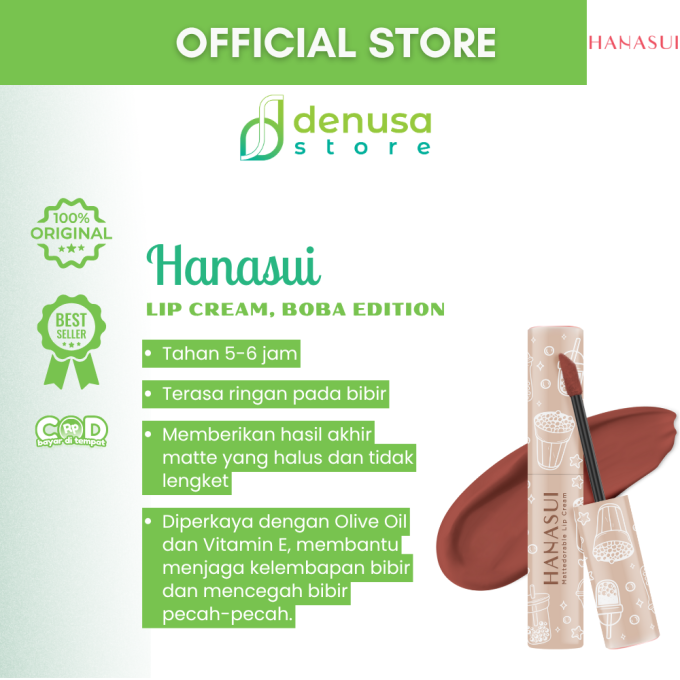 HANASUI Mattedorable Lip Cream Boba Edition 06 Hazelnut Latte 4 g