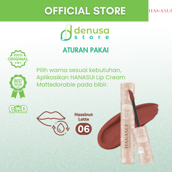 HANASUI Mattedorable Lip Cream Boba Edition 06 Hazelnut Latte 4 g