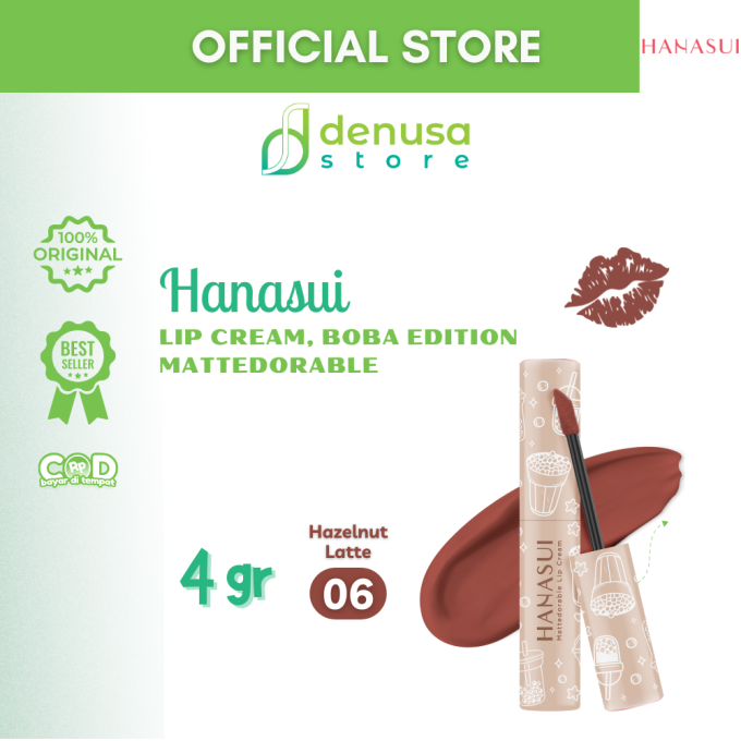 HANASUI Mattedorable Lip Cream Boba Edition 06 Hazelnut Latte 4 g