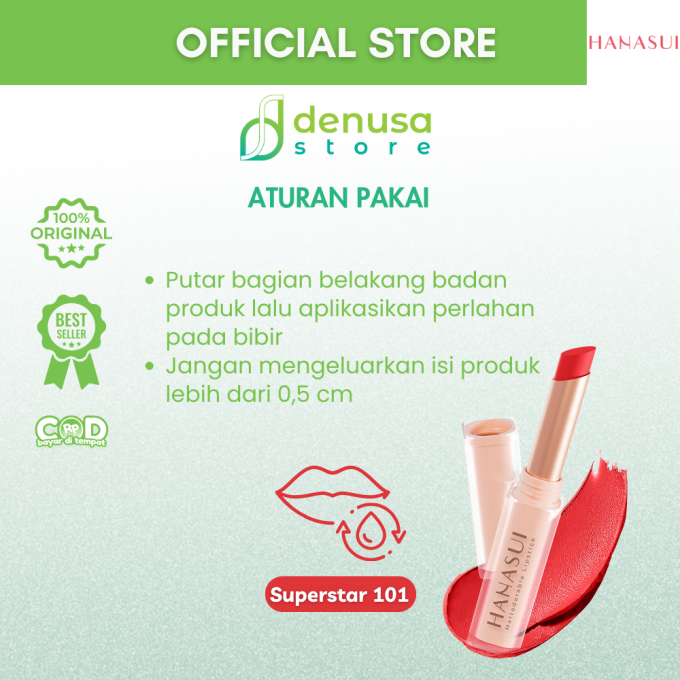 HANASUI Mattedorable Lipstick 101 Superstar 2 g