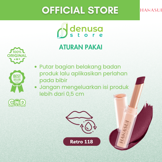 HANASUI Mattedorable Lipstick 118 Retro 2 g