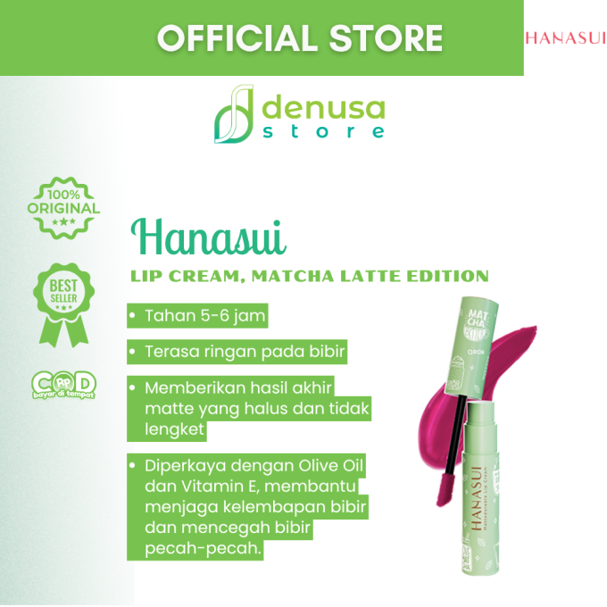 HANASUI Mattedorable Lip Cream Matcha Latte Edition 01 Matchalicious 4 g