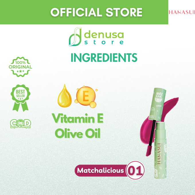 HANASUI Mattedorable Lip Cream Matcha Latte Edition 01 Matchalicious 4 g