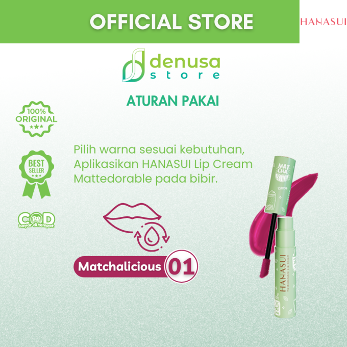 HANASUI Mattedorable Lip Cream Matcha Latte Edition 01 Matchalicious 4 g