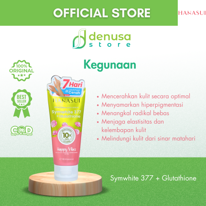 HANASUI Brightening Body Serum Symwhite 377 + Glutathione Happy Vibes 180 ml