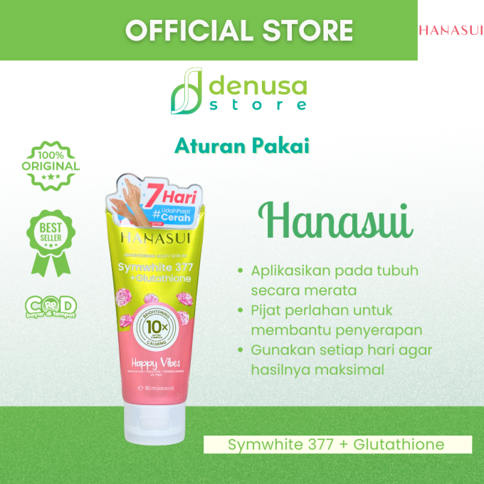 HANASUI Brightening Body Serum Symwhite 377 + Glutathione Happy Vibes 180 ml