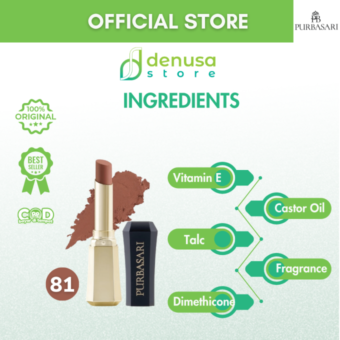 PURBASARI Lipstick Color Matte Hydra Series 81 Diamond 2.6 g