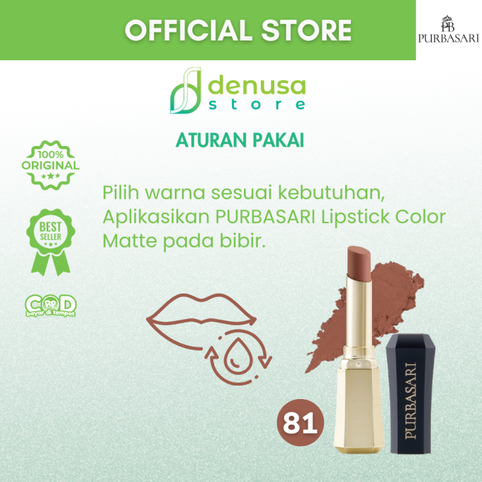 PURBASARI Lipstick Color Matte Hydra Series 81 Diamond 2.6 g