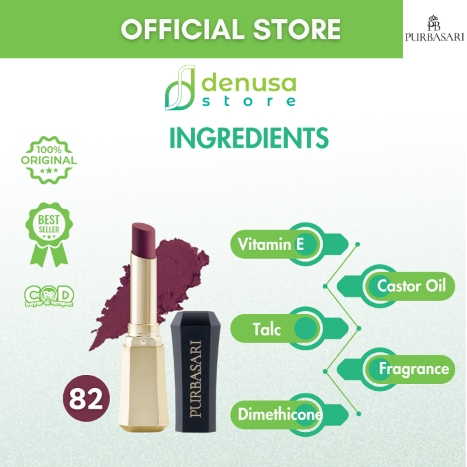 PURBASARI Lipstick Color Matte Hydra Series 82 Mirah 2.6 g