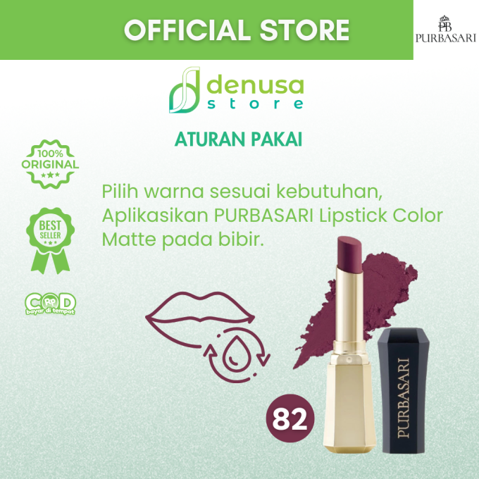 PURBASARI Lipstick Color Matte Hydra Series 82 Mirah 2.6 g