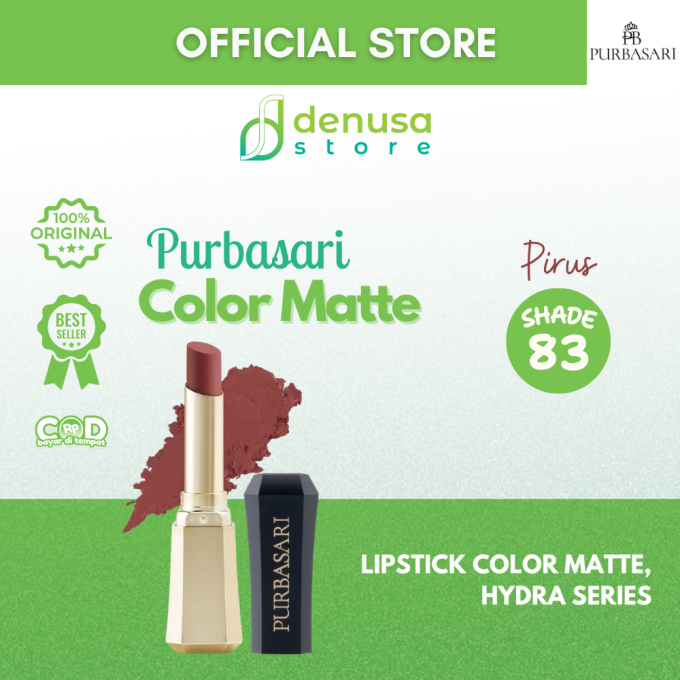 PURBASARI Lipstick Color Matte Hydra Series 83 Pirus 2.6 g