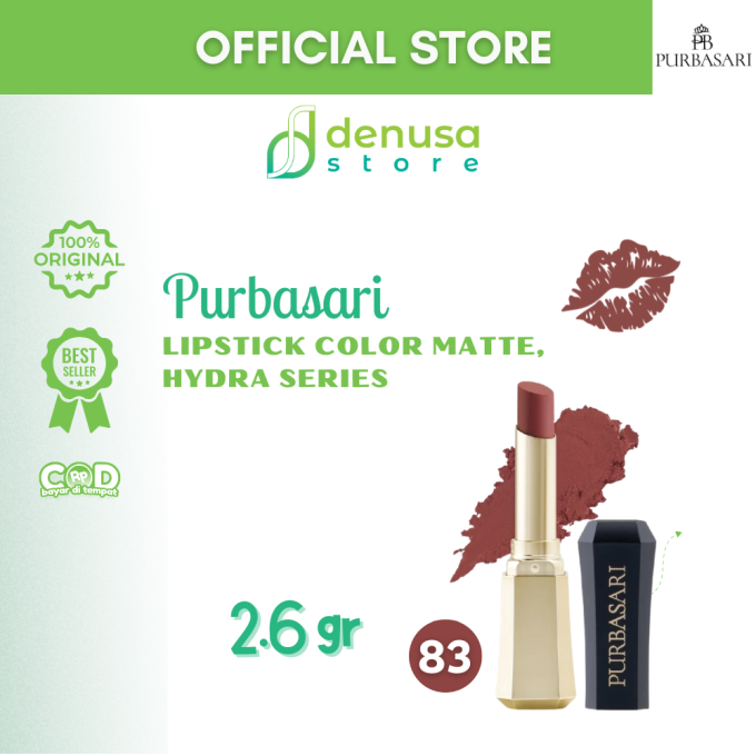 PURBASARI Lipstick Color Matte Hydra Series 83 Pirus 2.6 g