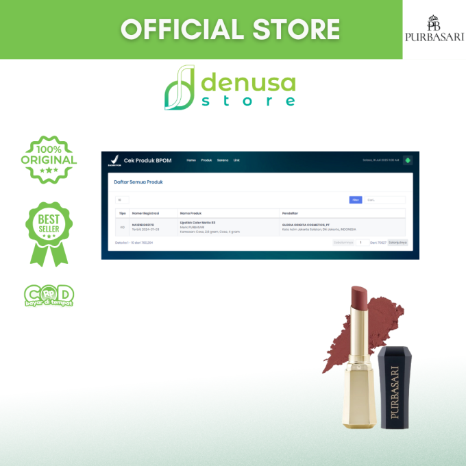 PURBASARI Lipstick Color Matte Hydra Series 83 Pirus 2.6 g
