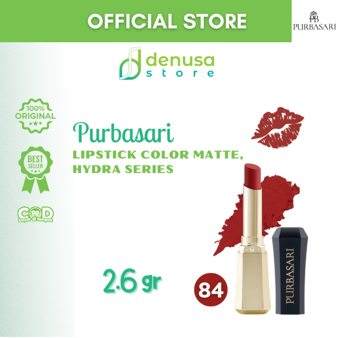 PURBASARI Lipstick Color Matte Hydra Series 84 Ruby 2.6 g