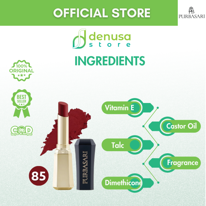 PURBASARI Lipstick Color Matte Hydra Series 85 Safir 2.6 g