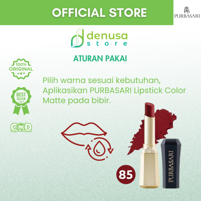 PURBASARI Lipstick Color Matte Hydra Series 85 Safir 2.6 g