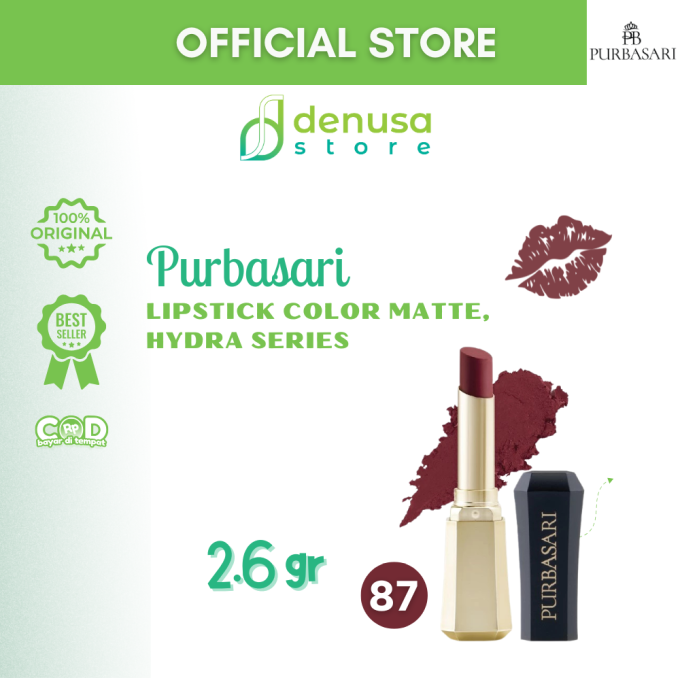 PURBASARI Lipstick Color Matte Hydra Series 87 Zamrud 2.6 g