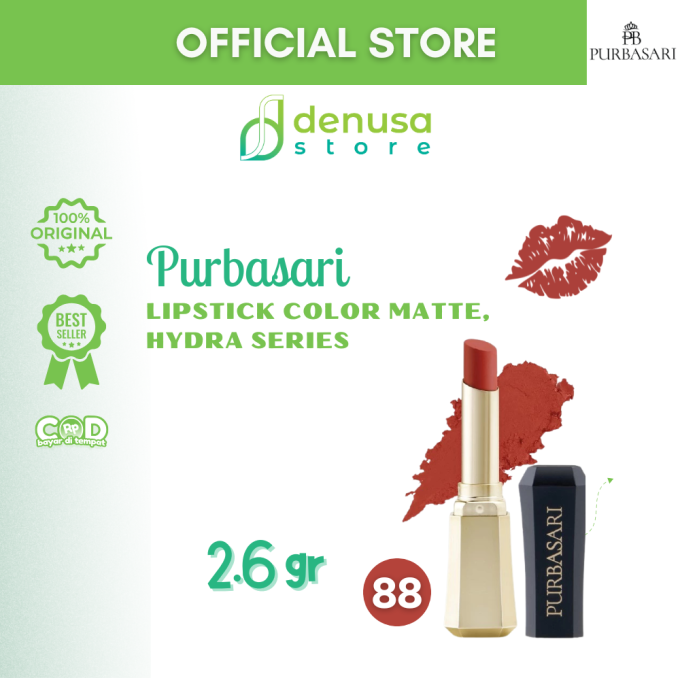 PURBASARI Lipstick Color Matte Hydra Series 88 Amethyst 2.6 g