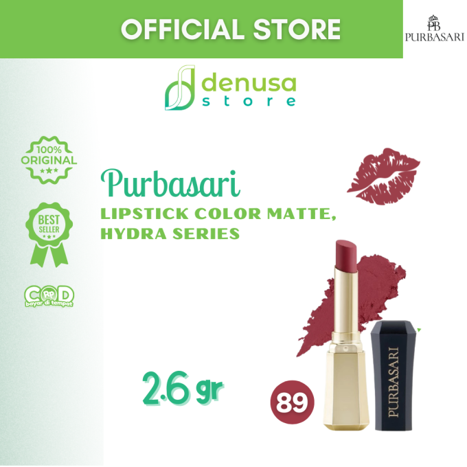 PURBASARI Lipstick Color Matte Hydra Series 89 Jade 2.6 g
