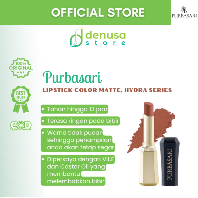 PURBASARI Lipstick Color Matte Hydra Series 90 Crystal 2.6 g