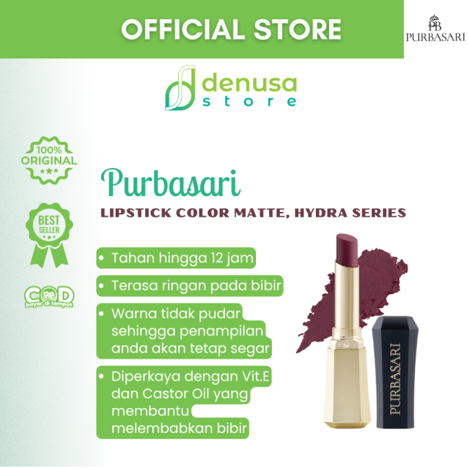 PURBASARI Lipstick Color Matte Hydra Series 91 Opal 2.6 g