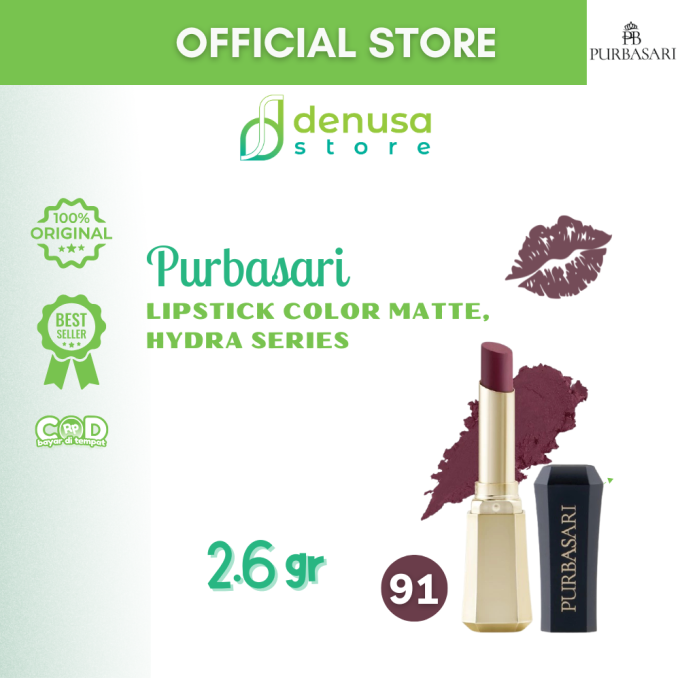 PURBASARI Lipstick Color Matte Hydra Series 91 Opal 2.6 g
