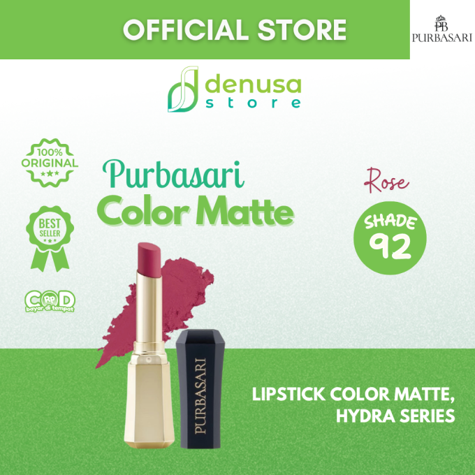 PURBASARI Lipstick Color Matte Hydra Series 92 Rose 2.6 g