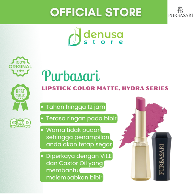 PURBASARI Lipstick Color Matte Hydra Series 94 Azotic 2.6 g