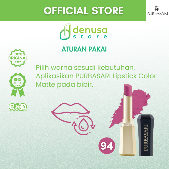 PURBASARI Lipstick Color Matte Hydra Series 94 Azotic 2.6 g