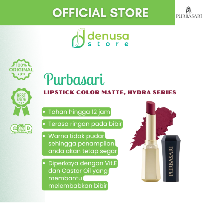 PURBASARI Lipstick Color Matte Hydra Series 95 Amber 2.6 g