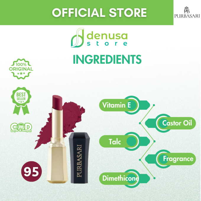 PURBASARI Lipstick Color Matte Hydra Series 95 Amber 2.6 g