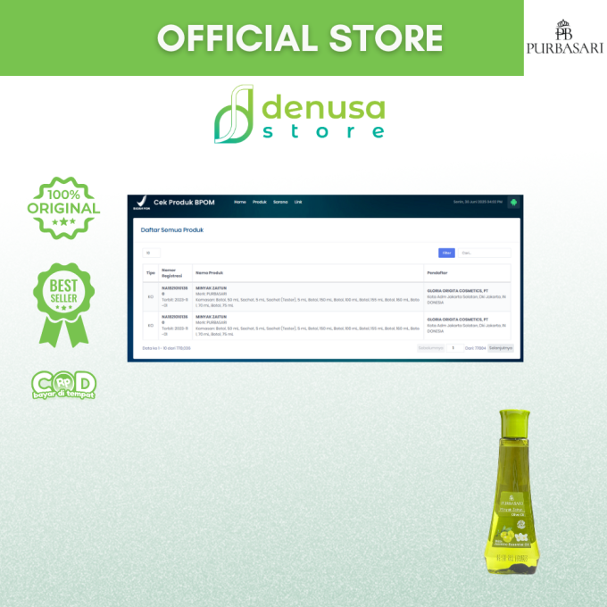 PURBASARI Minyak Zaitun Olive Oil With Jasmine Essential Oil 150 ml