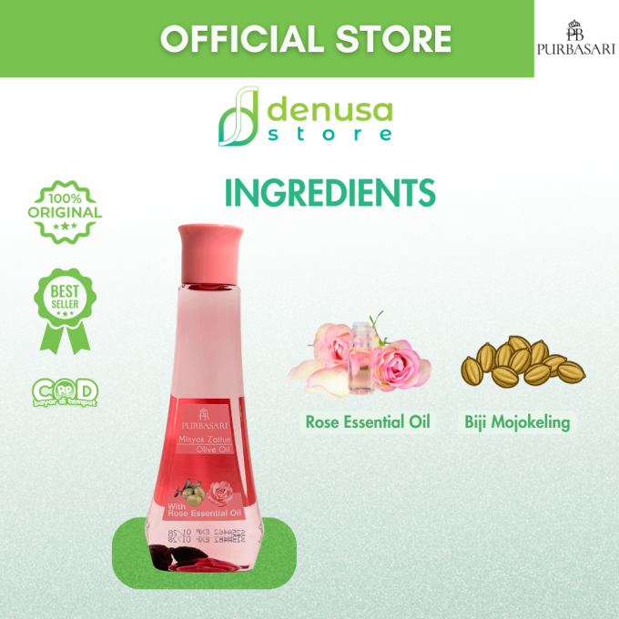 PURBASARI Minyak Zaitun Olive Oil With Rose Essential Oil 150 ml