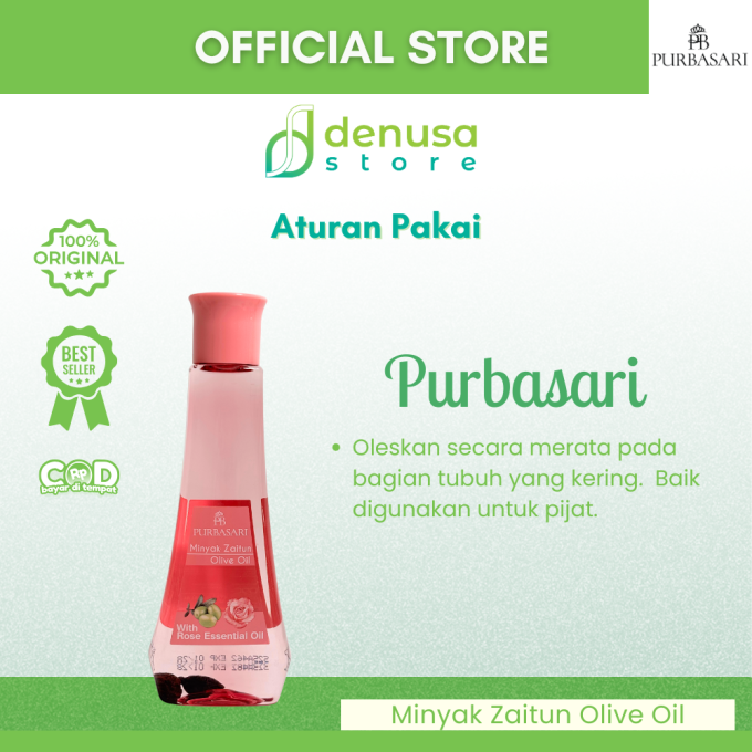PURBASARI Minyak Zaitun Olive Oil With Rose Essential Oil 150 ml