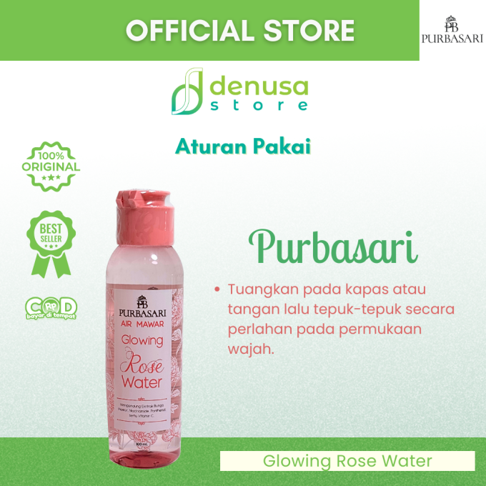 PURBASARI Air Mawar Glowing Rose Water 100 ml