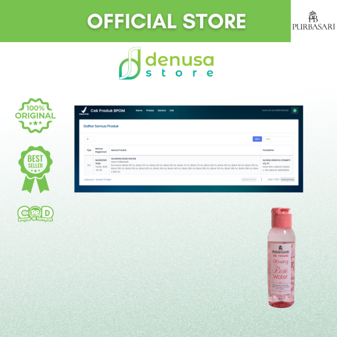 PURBASARI Air Mawar Glowing Rose Water 100 ml