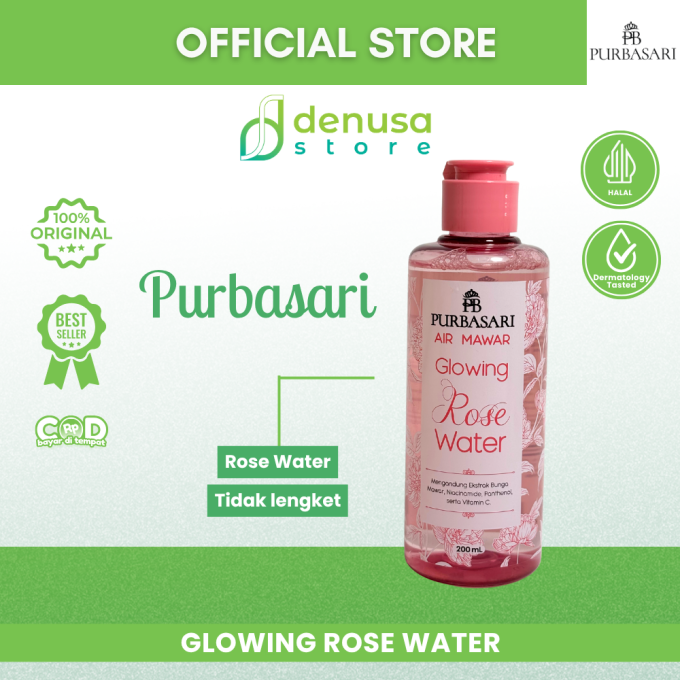 PURBASARI Air Mawar Glowing Rose Water 200 ml