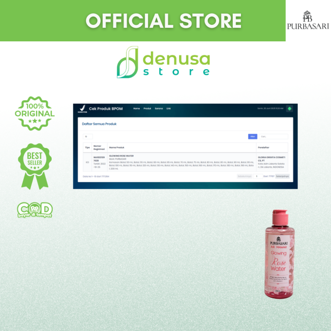 PURBASARI Air Mawar Glowing Rose Water 200 ml