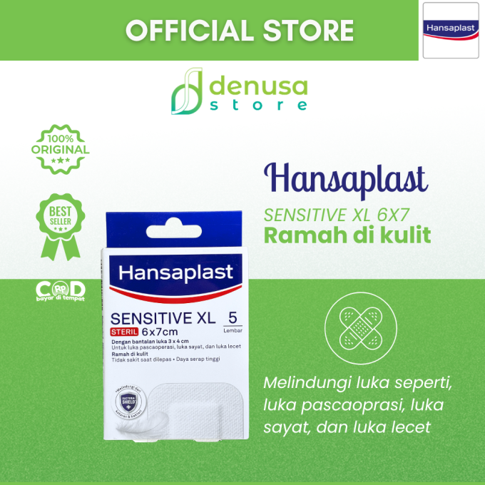 HANSAPLAST Sensitive XL Steril 6x7cm 5 Lembar