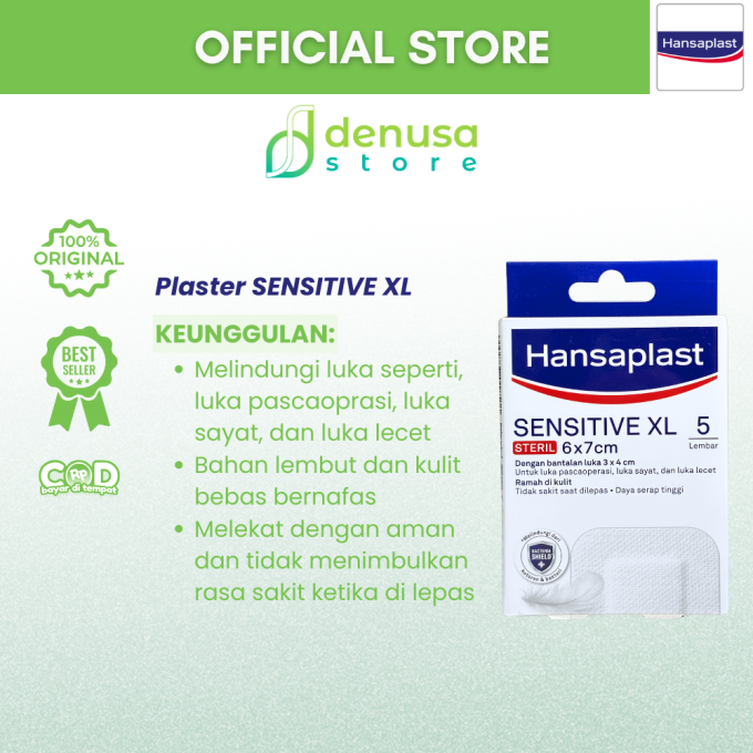 HANSAPLAST Sensitive XL Steril 6x7cm 5 Lembar