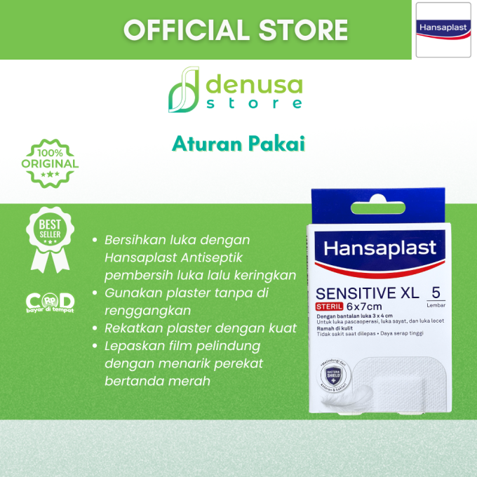 HANSAPLAST Sensitive XL Steril 6x7cm 5 Lembar