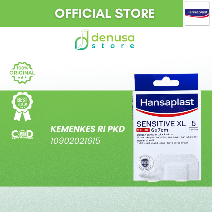 HANSAPLAST Sensitive XL Steril 6x7cm 5 Lembar