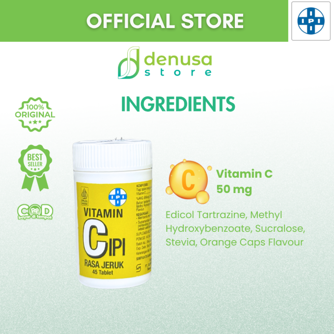 IPI Vitamin C Rasa Jeruk 45 Tablet
