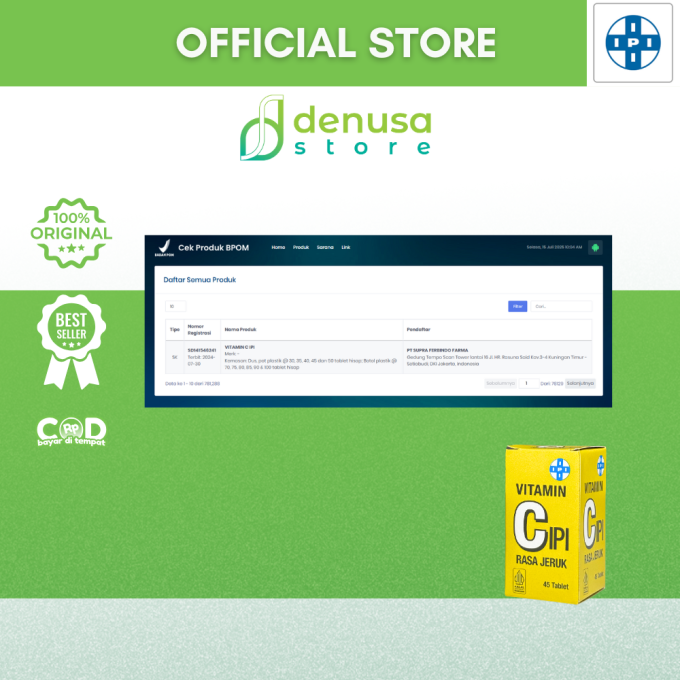 IPI Vitamin C Rasa Jeruk 45 Tablet