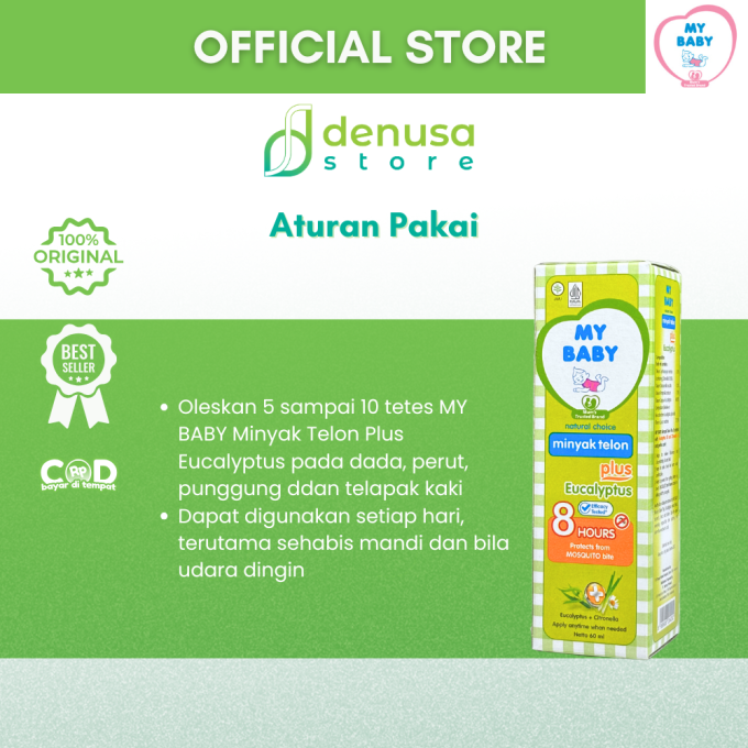 MY BABY Minyak Telon Plus Eucalyptus 8 Jam 60 ml