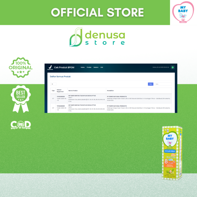 MY BABY Minyak Telon Plus Eucalyptus 8 Jam 60 ml