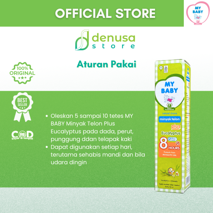 MY BABY Minyak Telon Plus Eucalyptus 8 Jam 90 ml