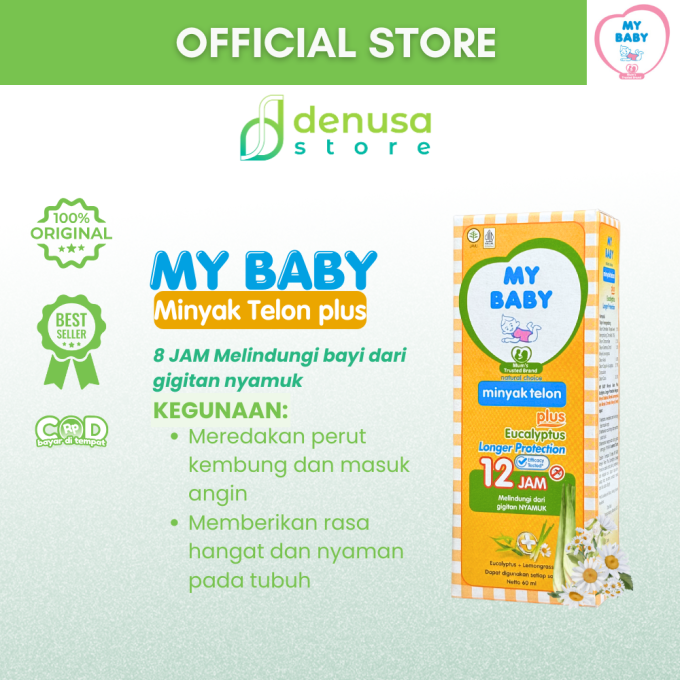 MY BABY Minyak Telon Plus Eucalyptus Longer Protection 12 Jam 60 ml